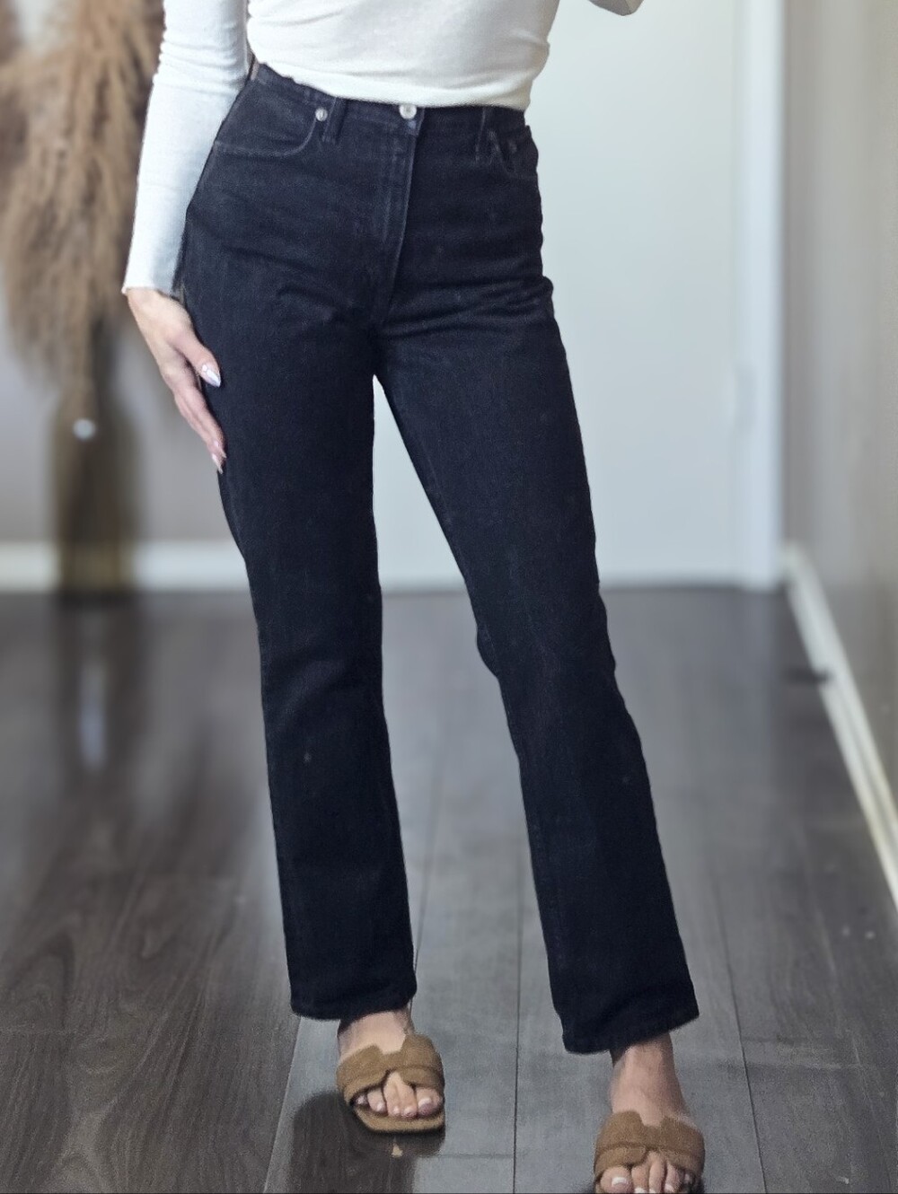 Abercrombie & Fitch 90s Straight Ultra High Rise Black Jeans 26 Curve Love